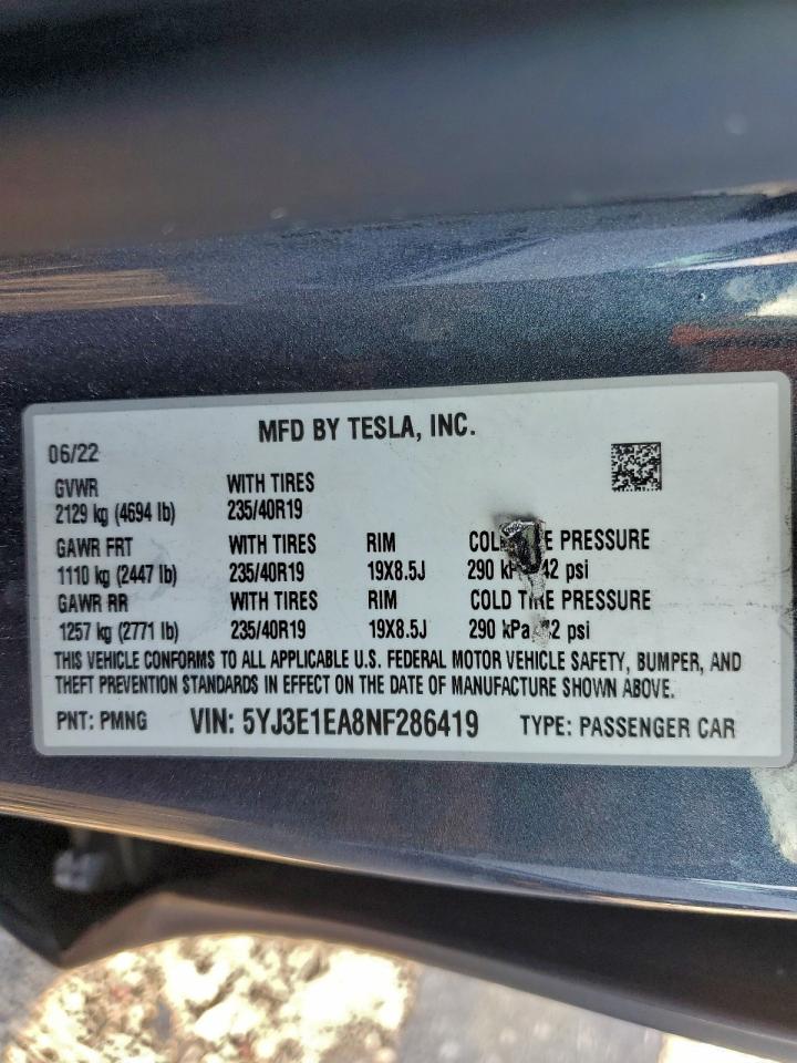 2022 TESLA MODEL 3 photo 23