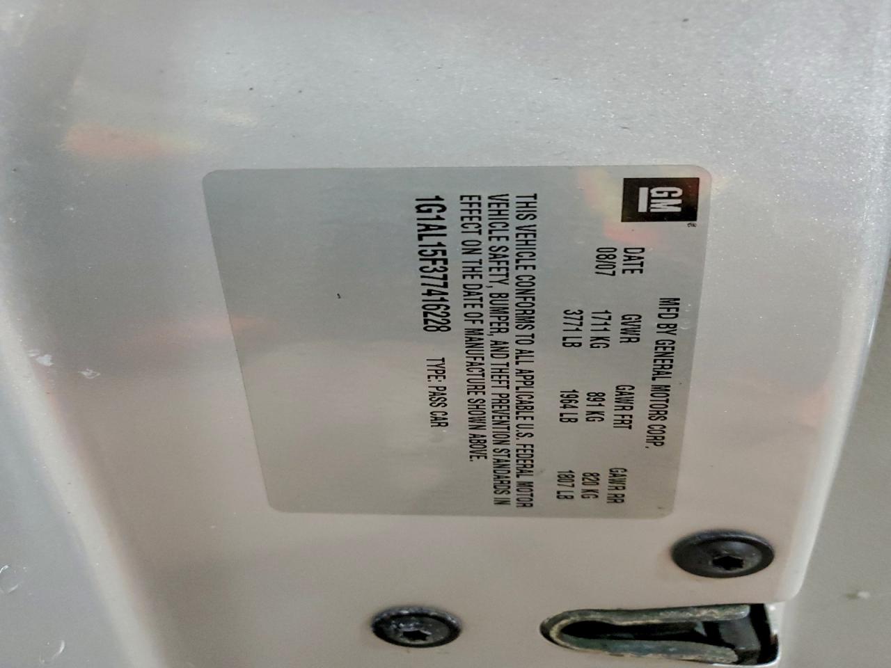 2007 CHEVROLET COBALT LT photo 23