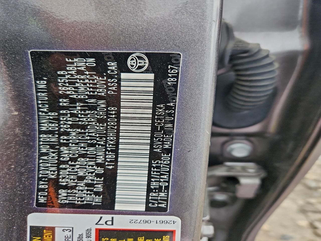 2017 TOYOTA CAMRY LE photo 23