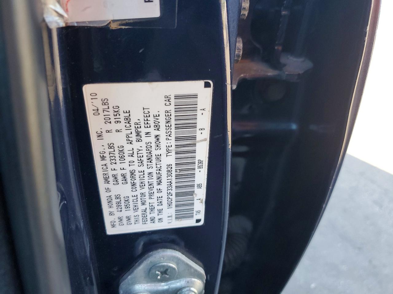 2010 HONDA ACCORD LX photo 23