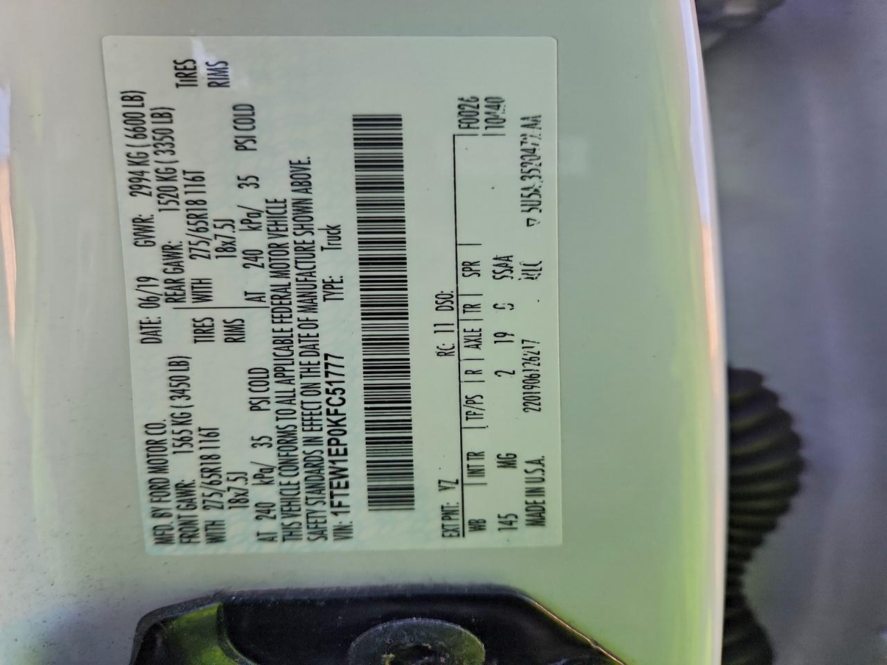 2019 FORD F150 SUPERCREW photo 12