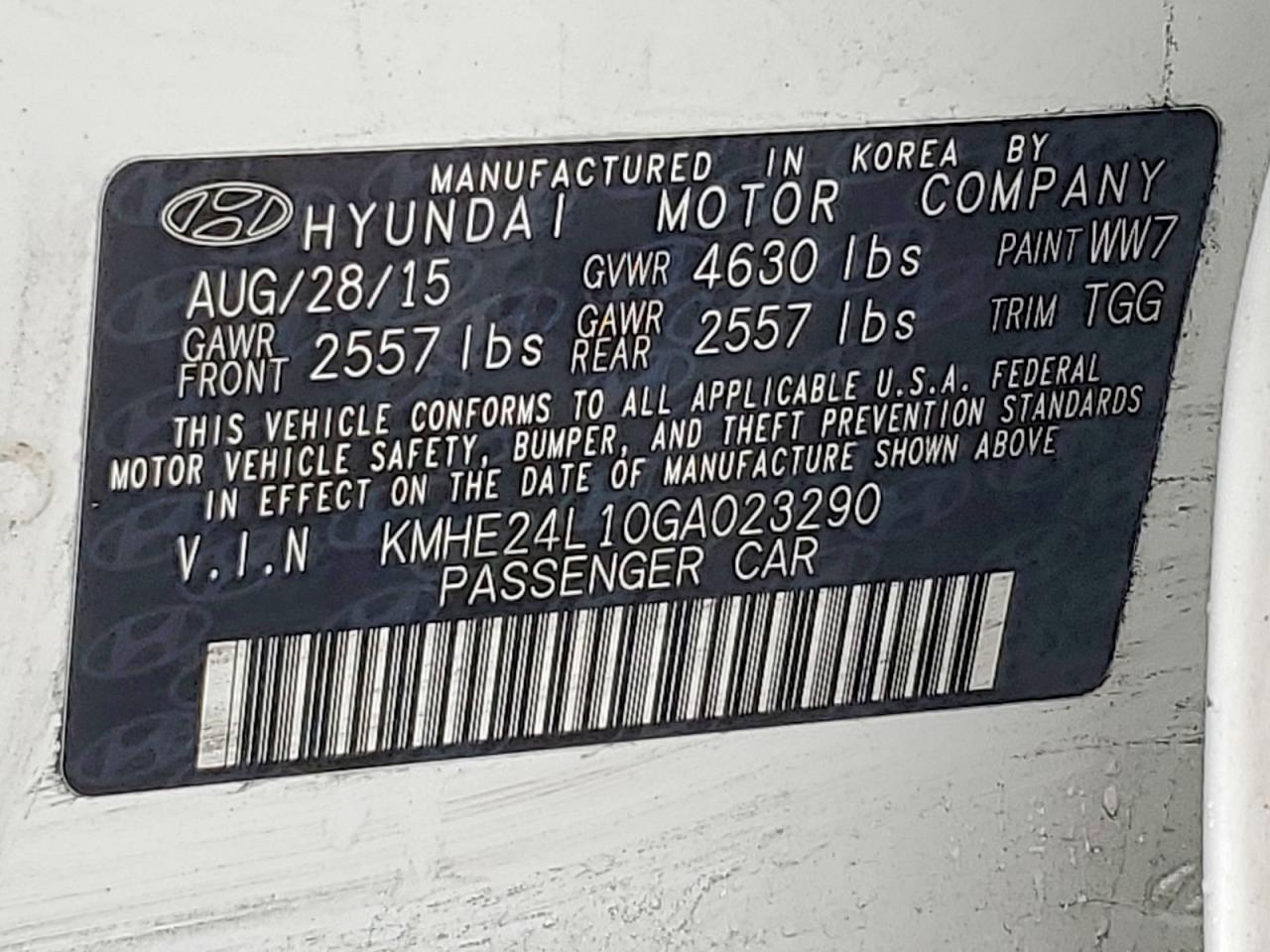 2016 HYUNDAI SONATA HYBRID photo 23