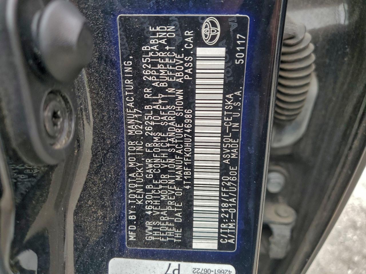 2017 TOYOTA CAMRY LE photo 13