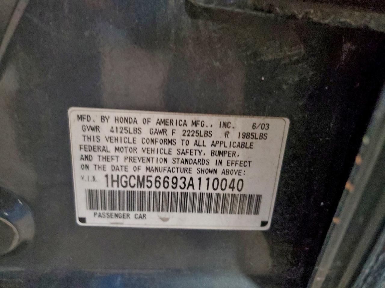 2003 HONDA ACCORD EX photo 23