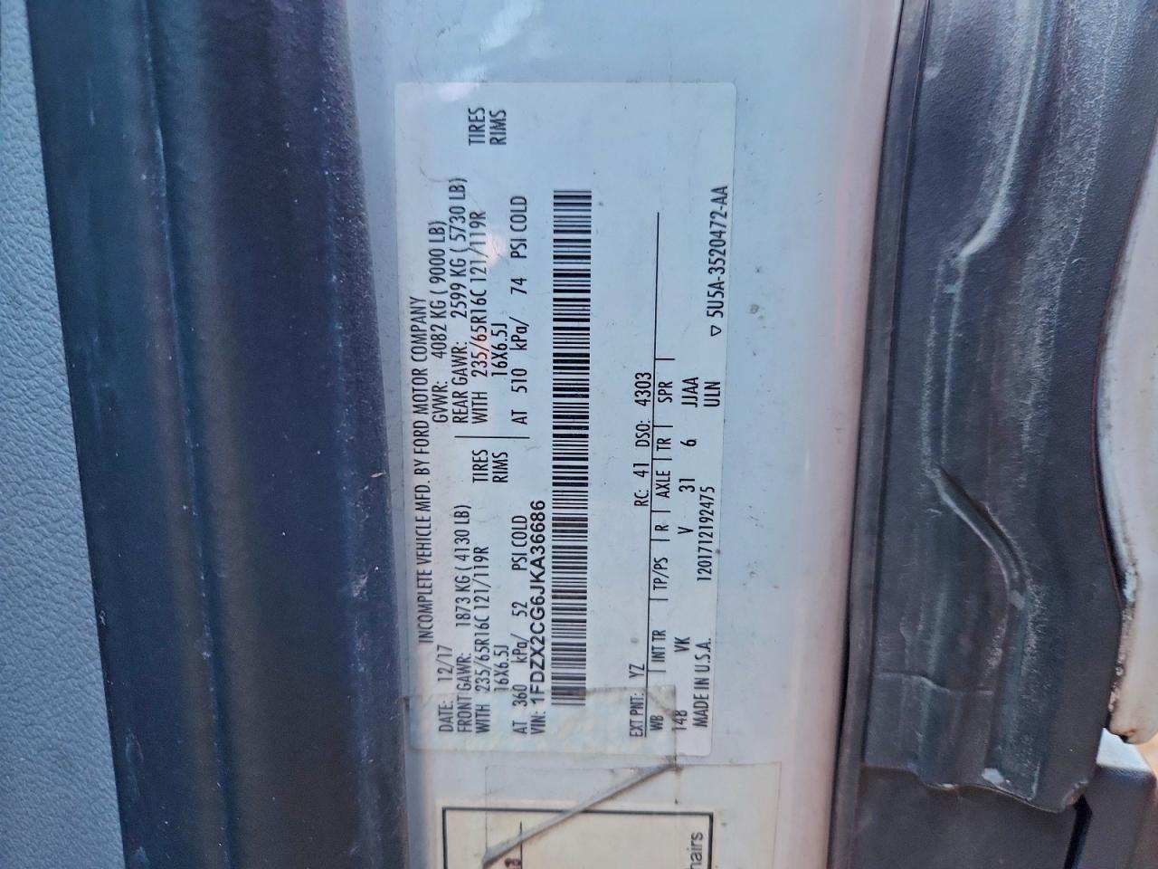 2018 FORD TRANSIT T-350 photo 37