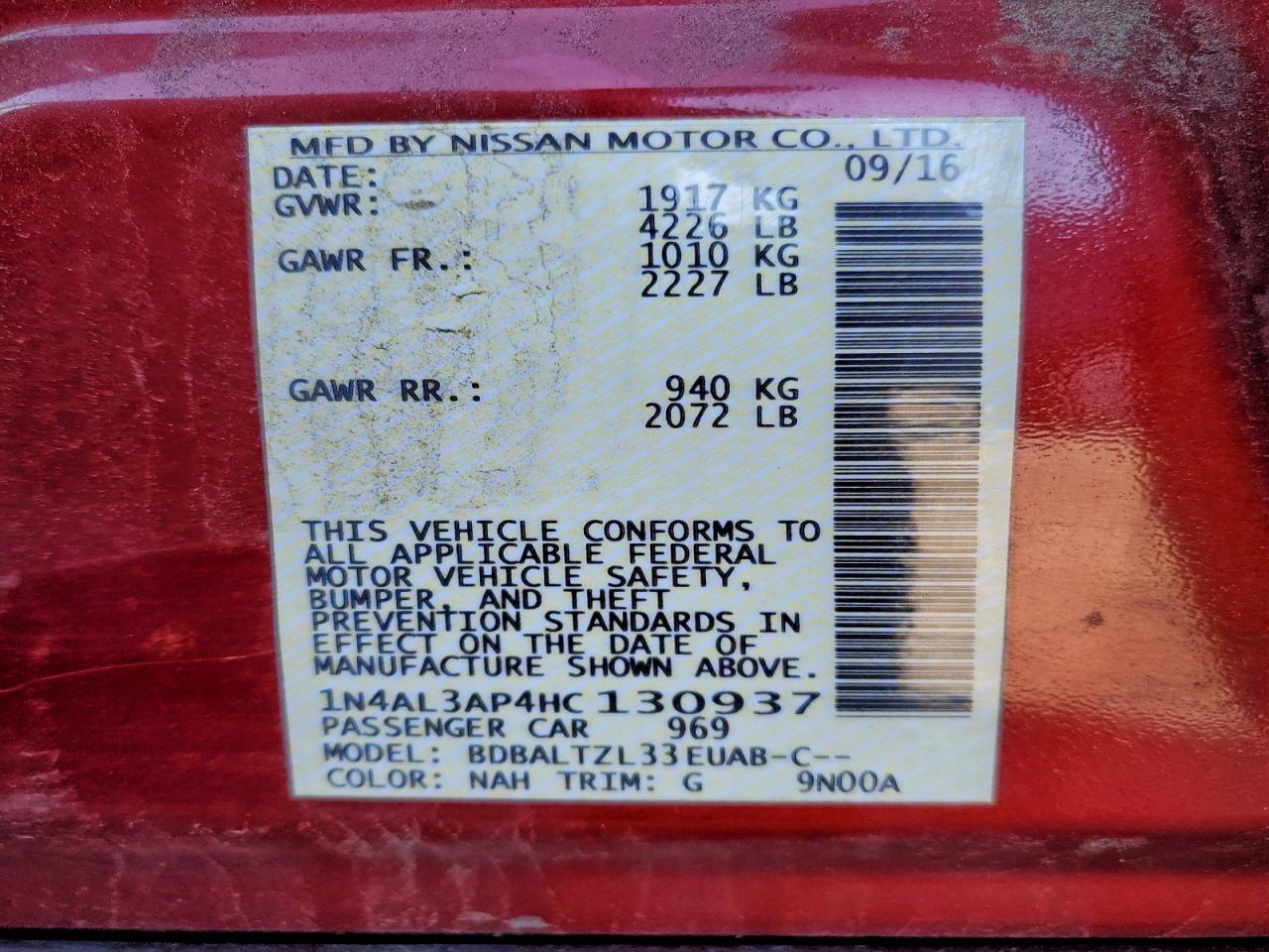 2017 NISSAN ALTIMA 2.5 photo 23