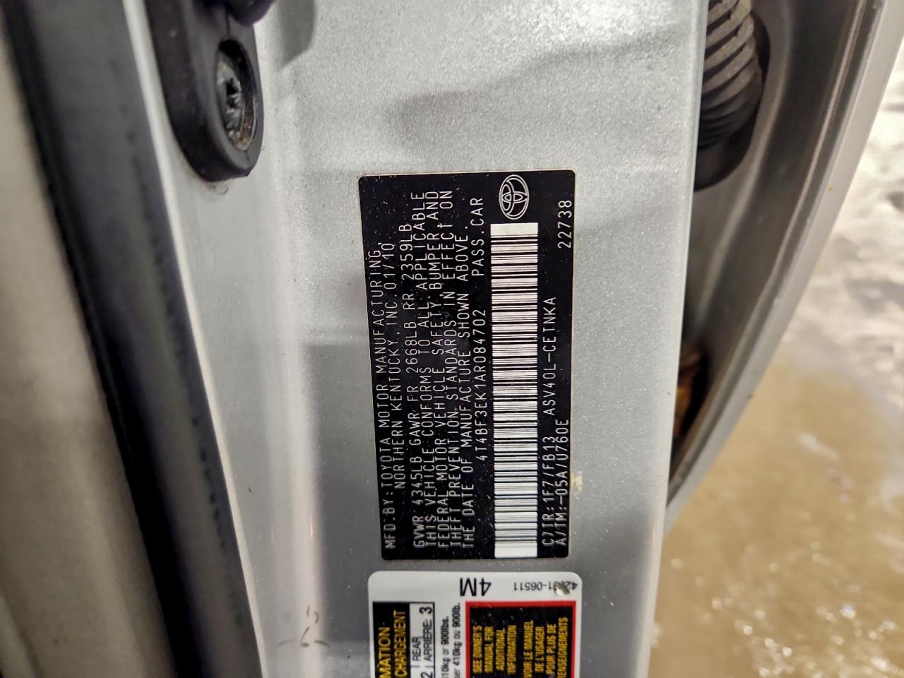 2010 TOYOTA CAMRY BASE photo 23