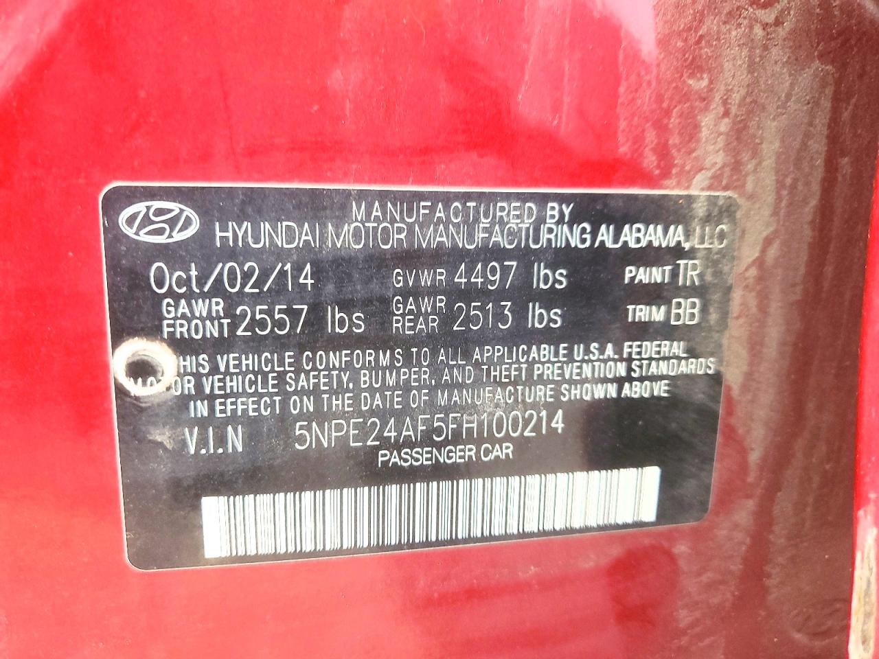 2015 HYUNDAI SONATA SE photo 12