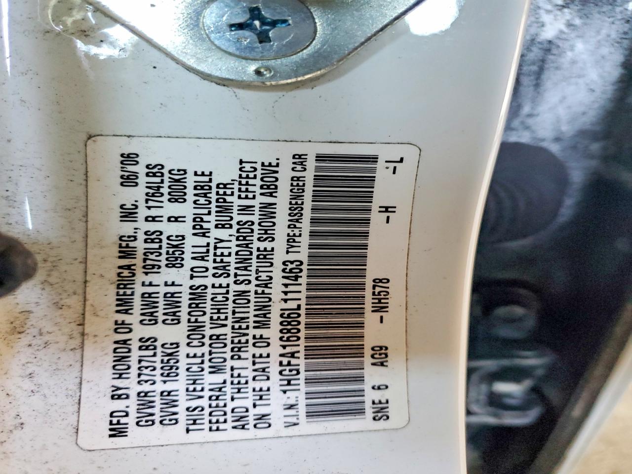 2006 HONDA CIVIC EX photo 12
