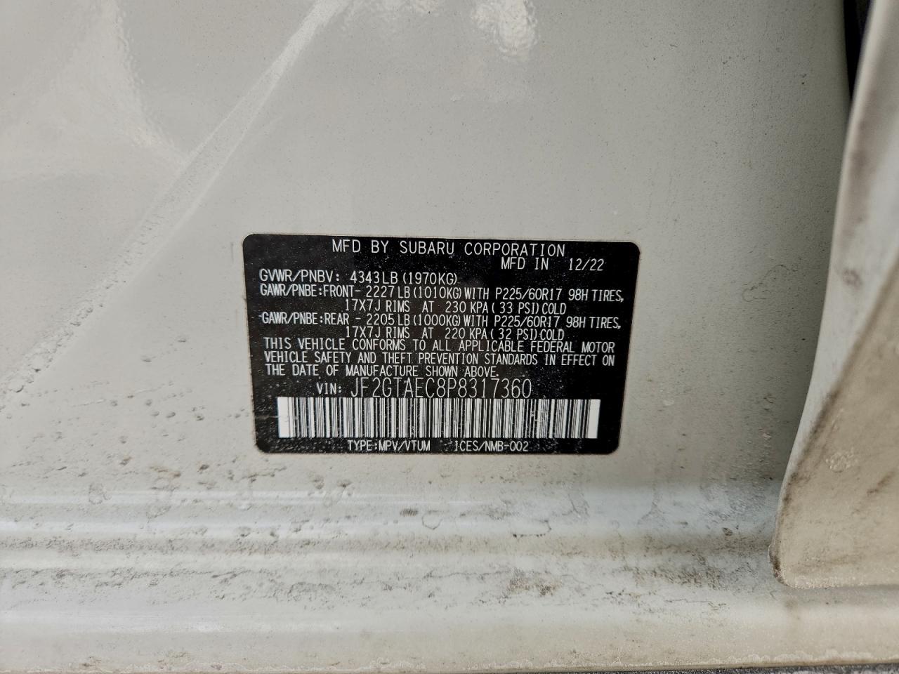 2023 SUBARU CROSSTREK PREMIUM photo 37