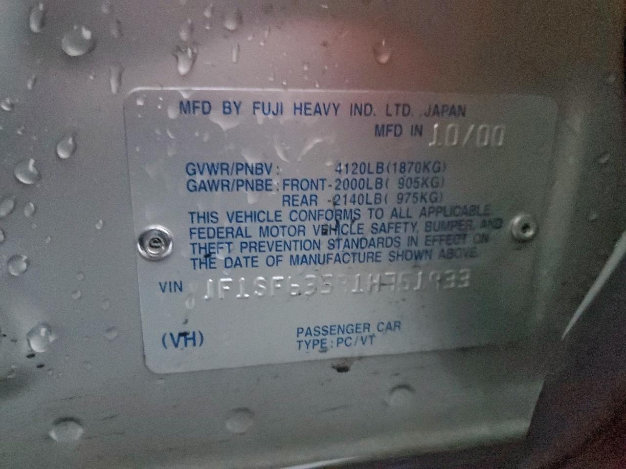 2001 SUBARU FORESTER L photo 13