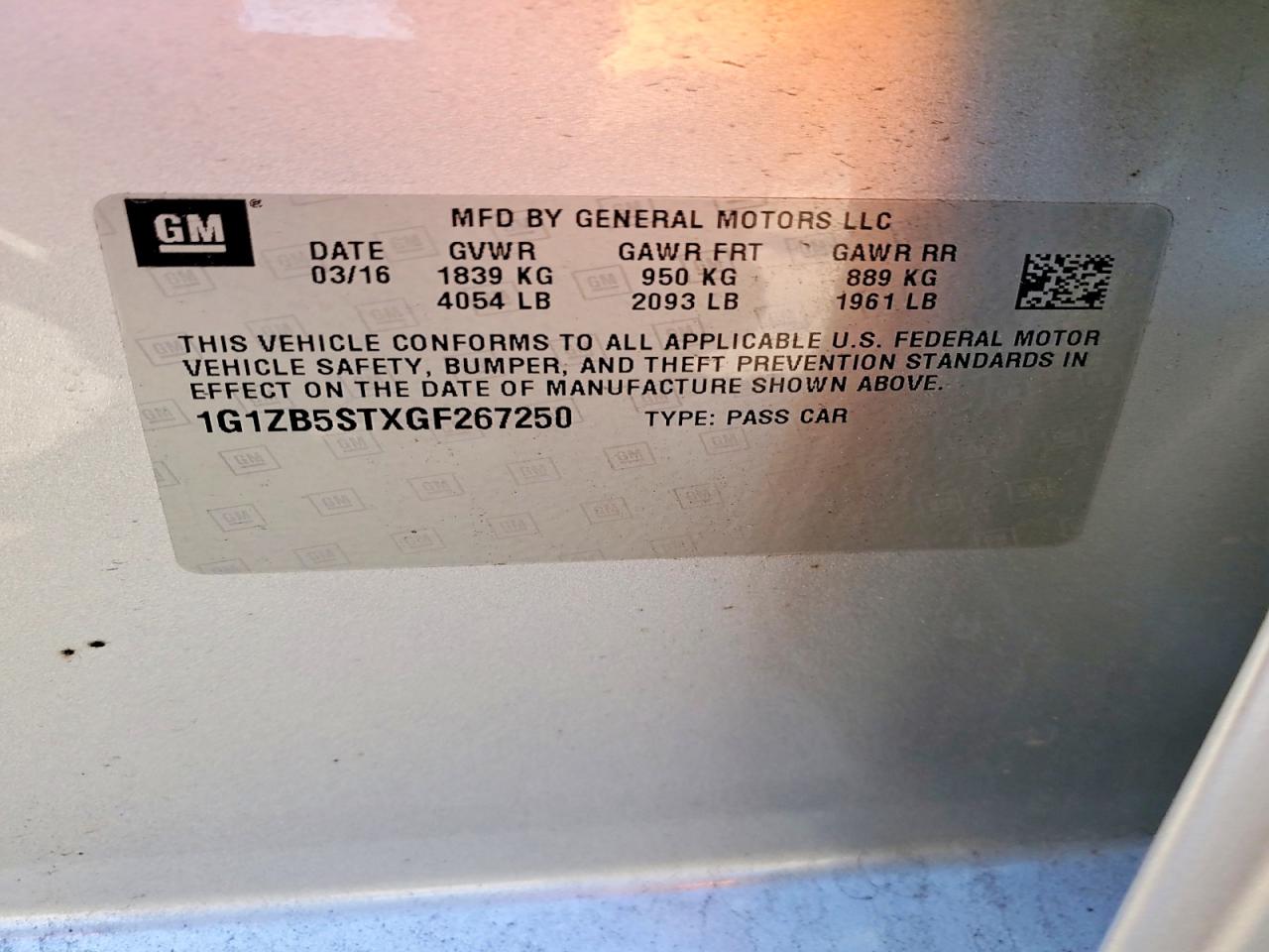 2016 CHEVROLET MALIBU LS photo 34