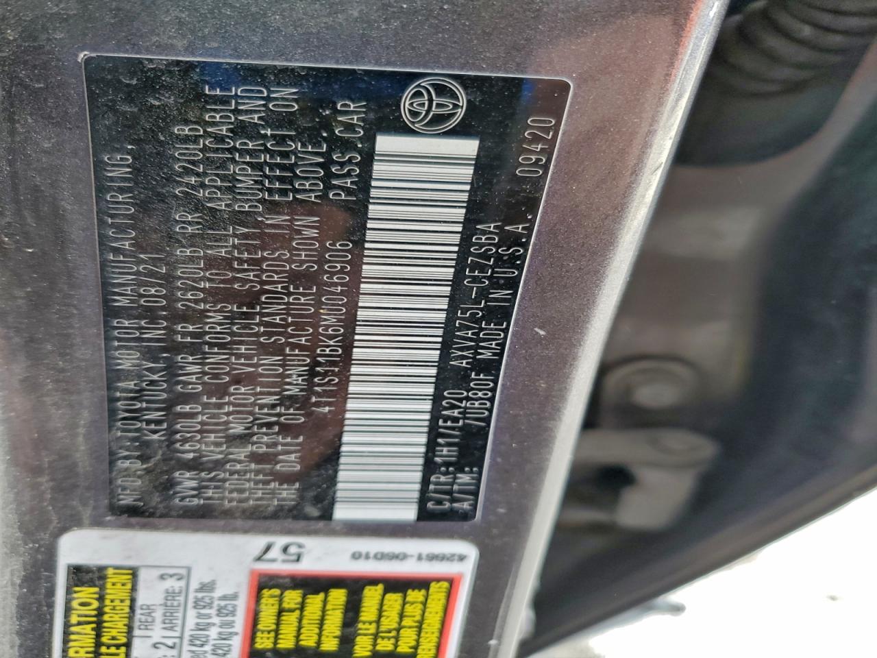 2021 TOYOTA CAMRY SE photo 12