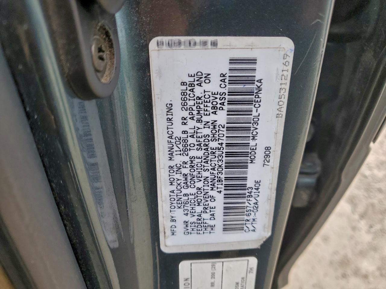 2003 TOYOTA CAMRY LE photo 23