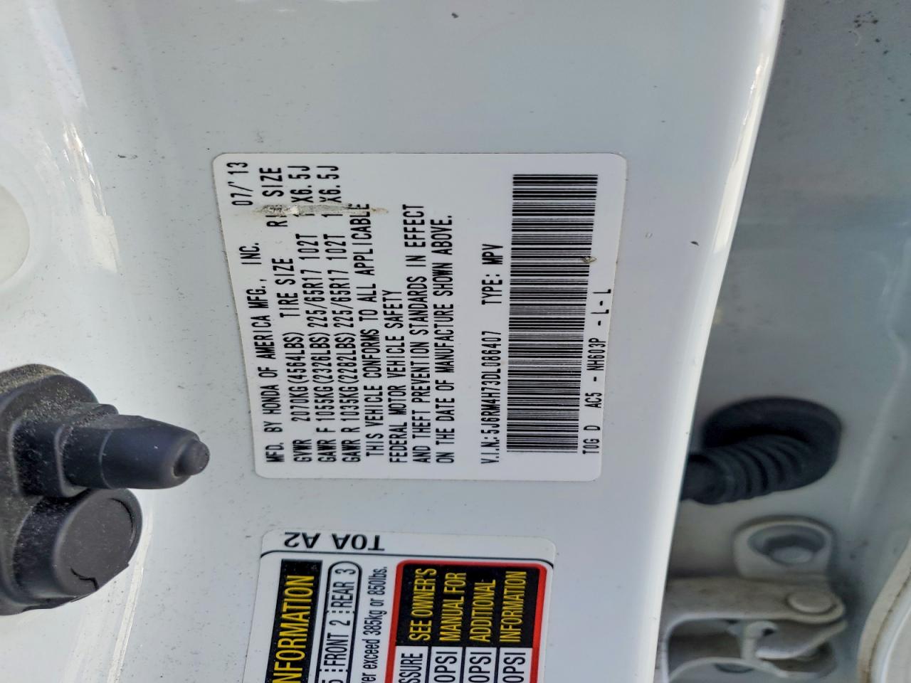 2013 HONDA CR-V EXL photo 12