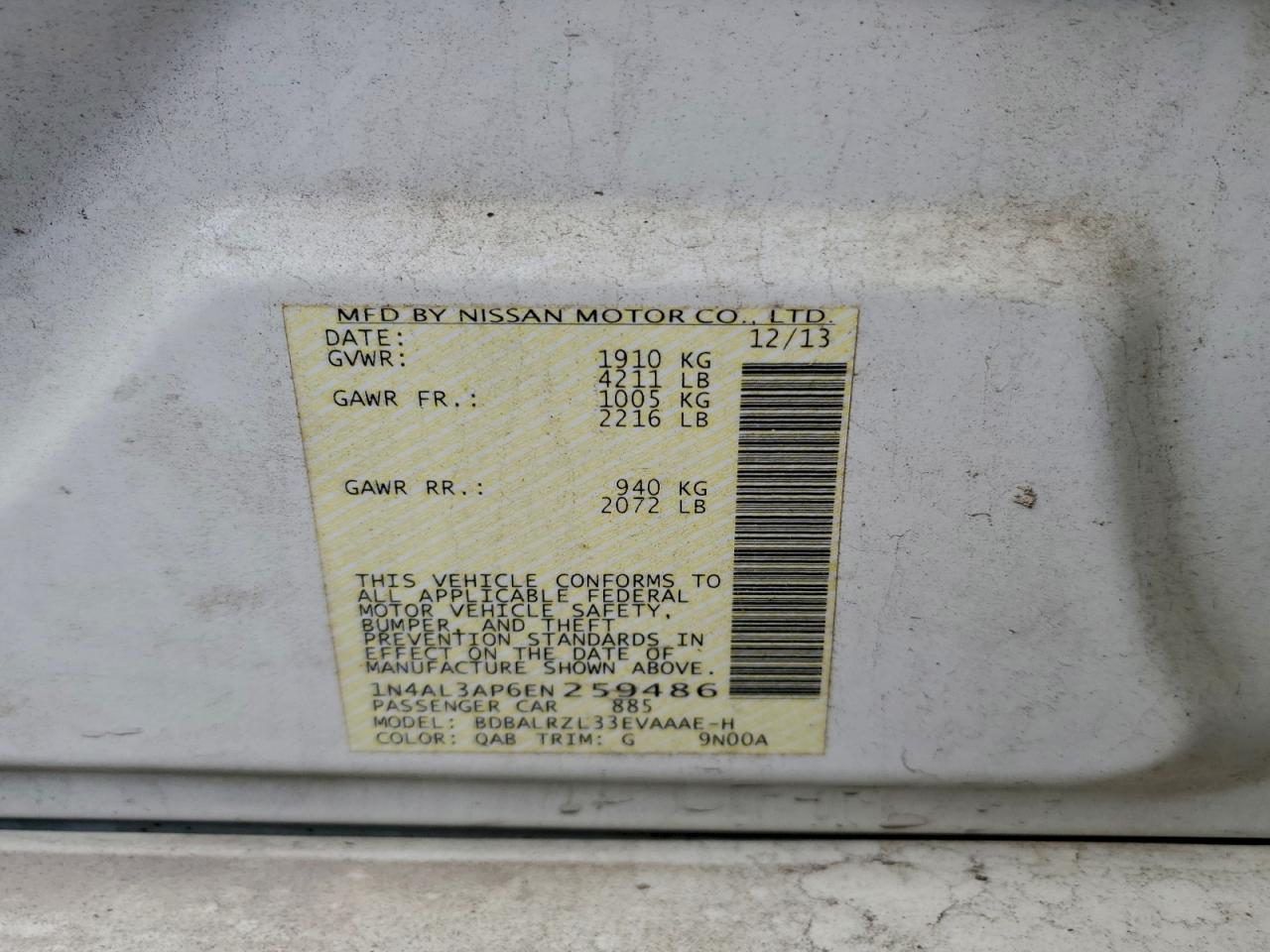 2014 NISSAN ALTIMA 2.5 photo 23