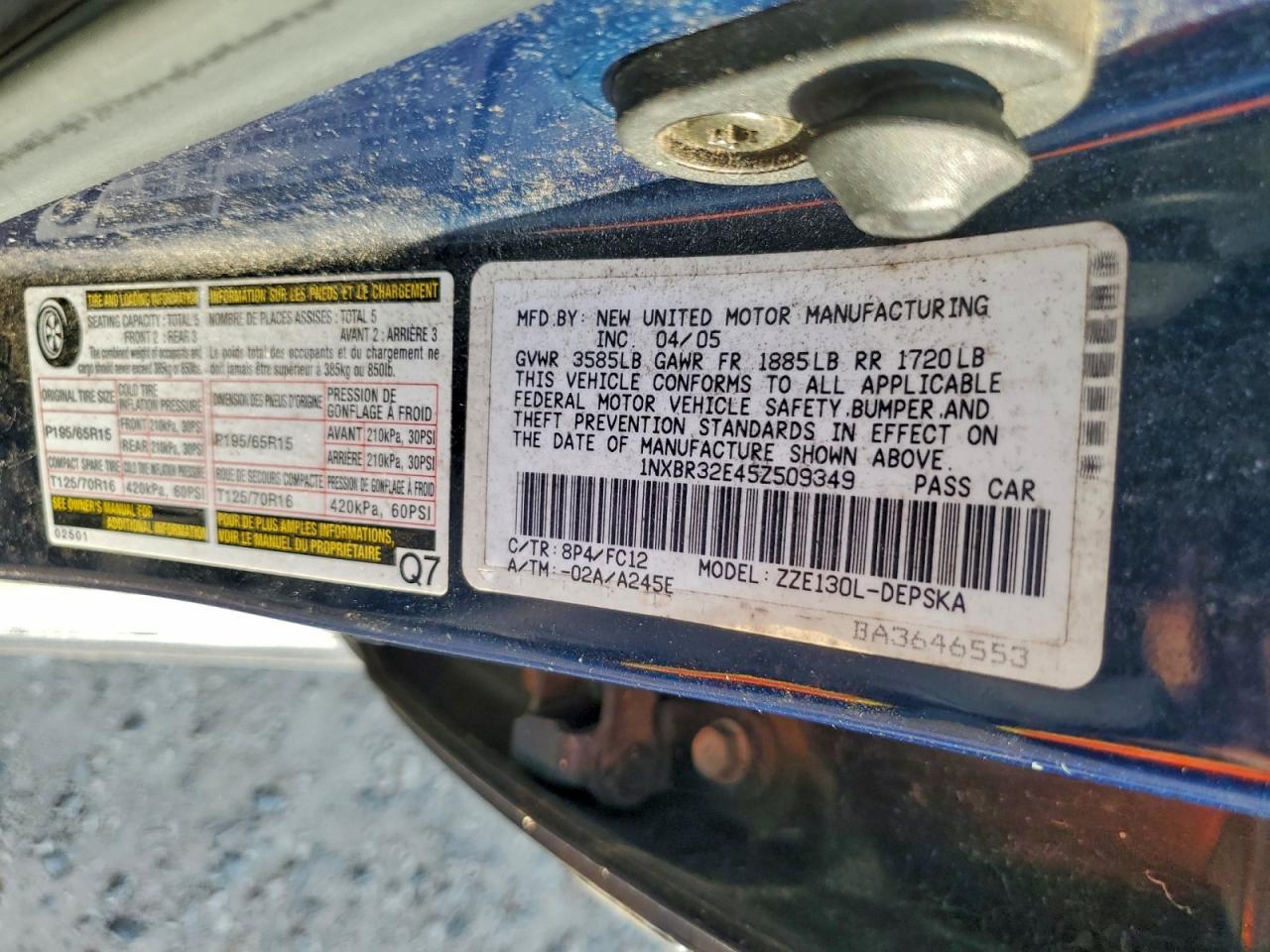 2005 TOYOTA COROLLA CE photo 23