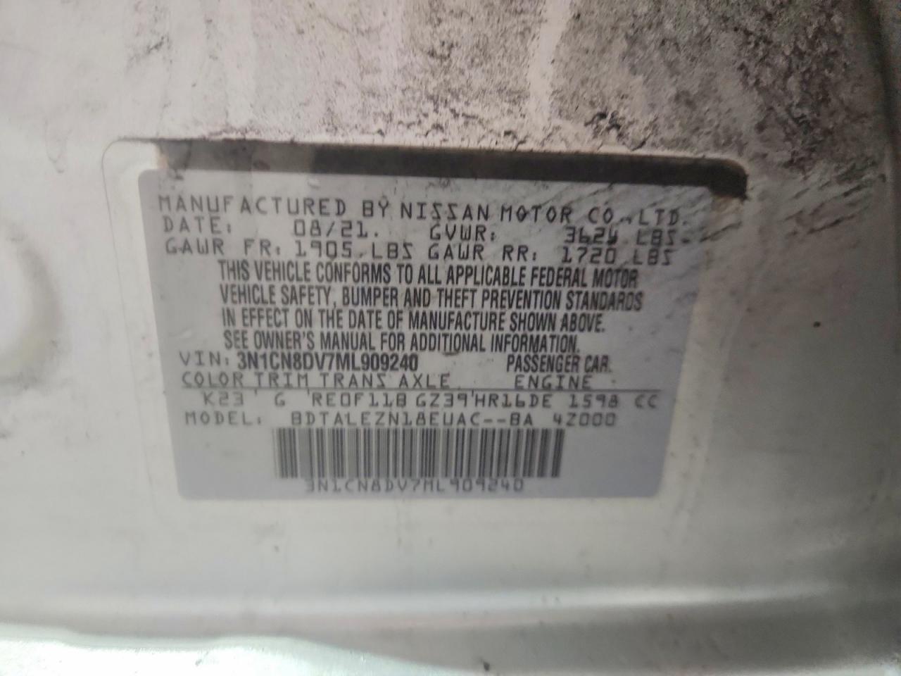 2021 NISSAN VERSA S photo 23