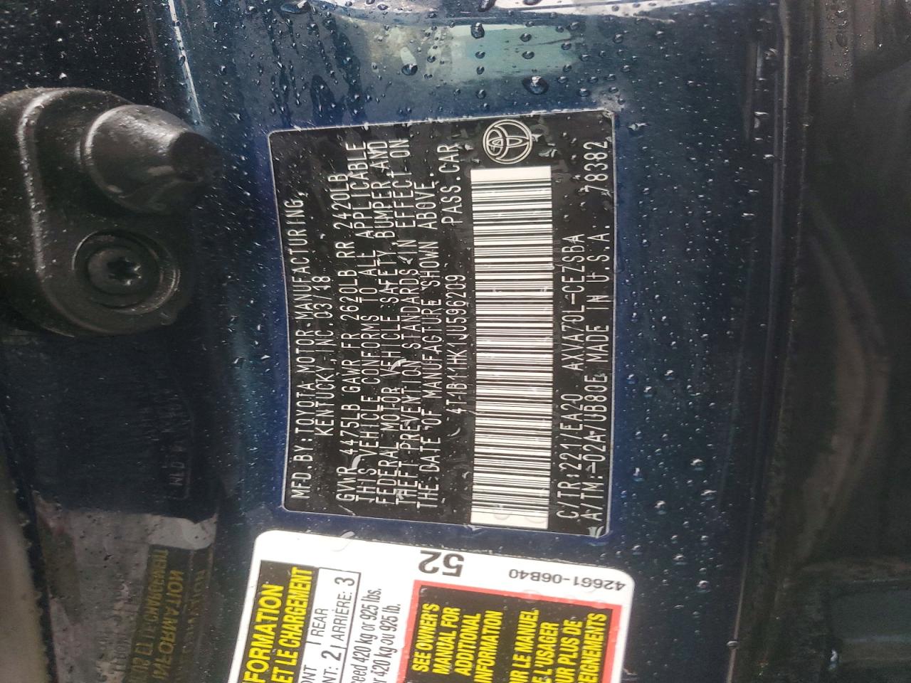 2018 TOYOTA CAMRY L photo 34