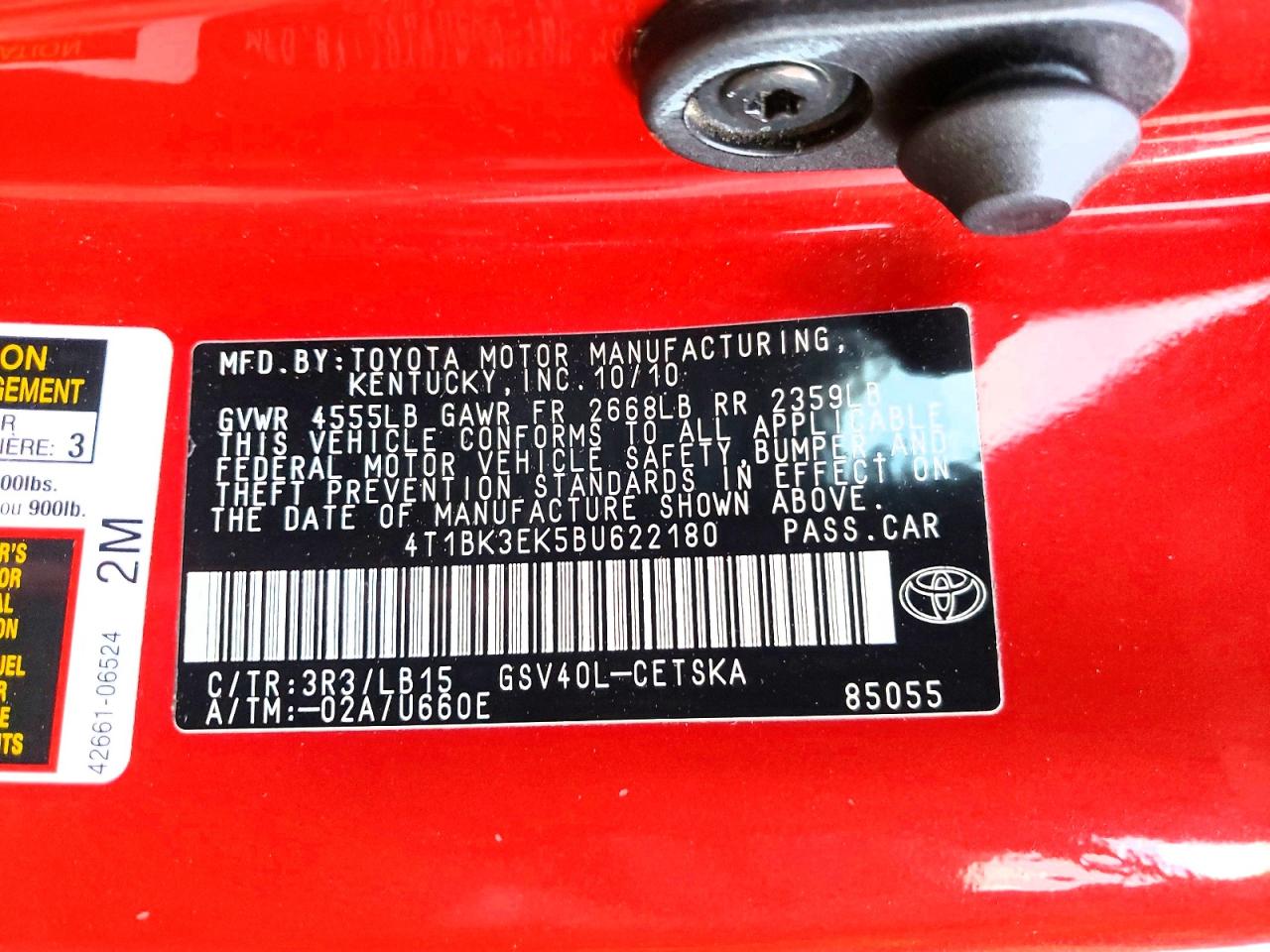 2011 TOYOTA CAMRY SE photo 12