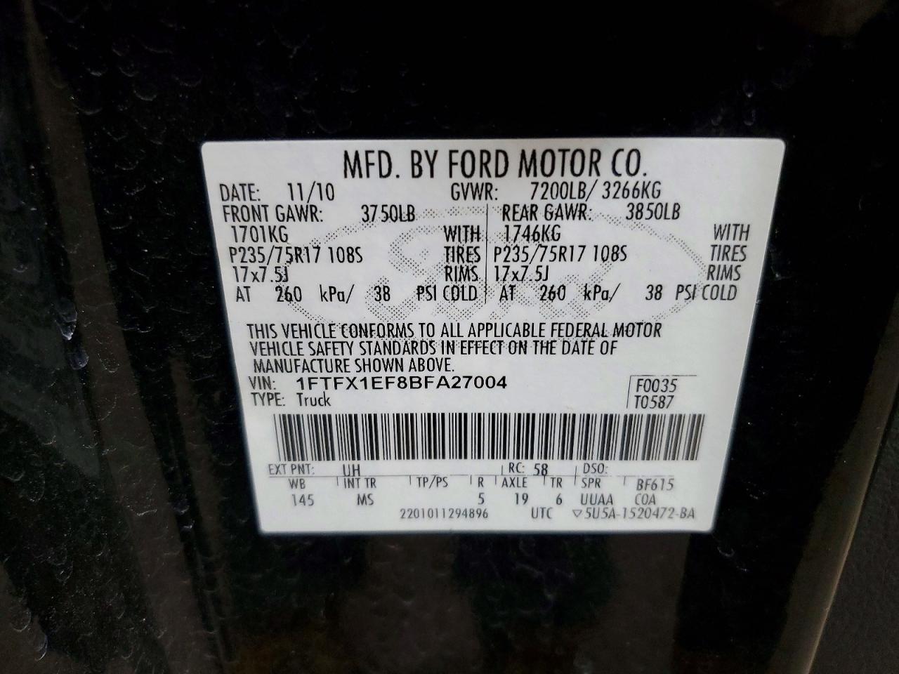 2011 FORD F150 SUPER CAB photo 13