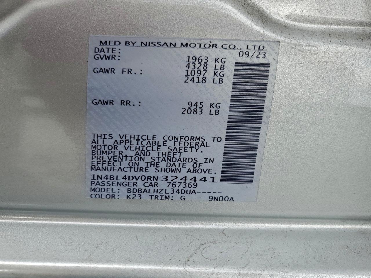 2024 NISSAN ALTIMA SV photo 34