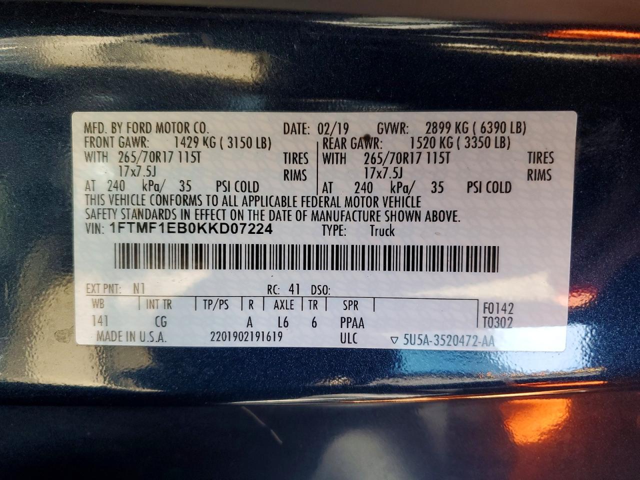2019 FORD F150 photo 23