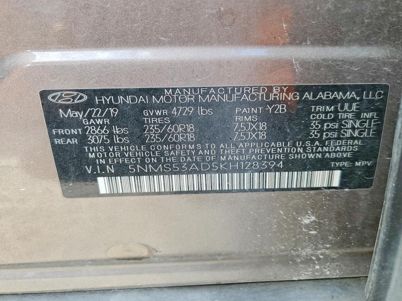 2019 HYUNDAI SANTA FE LIMITED photo 27