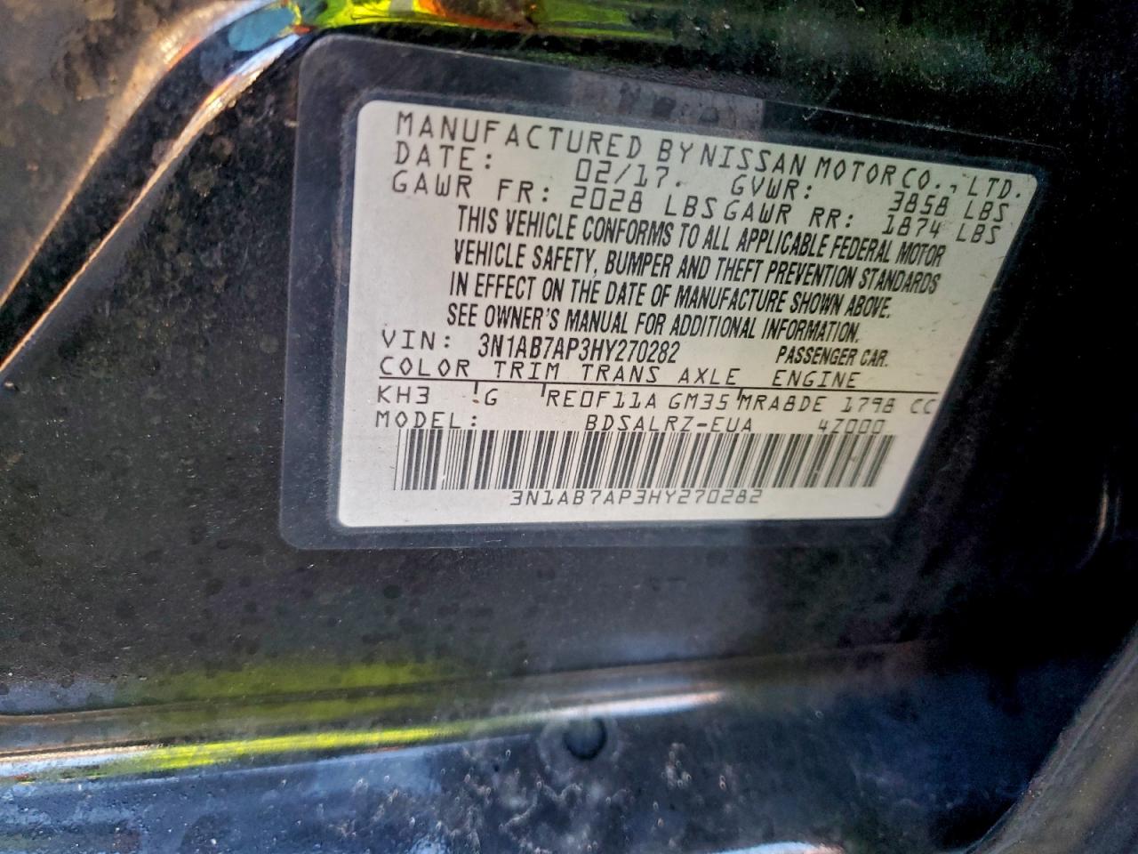 2017 NISSAN SENTRA S photo 23