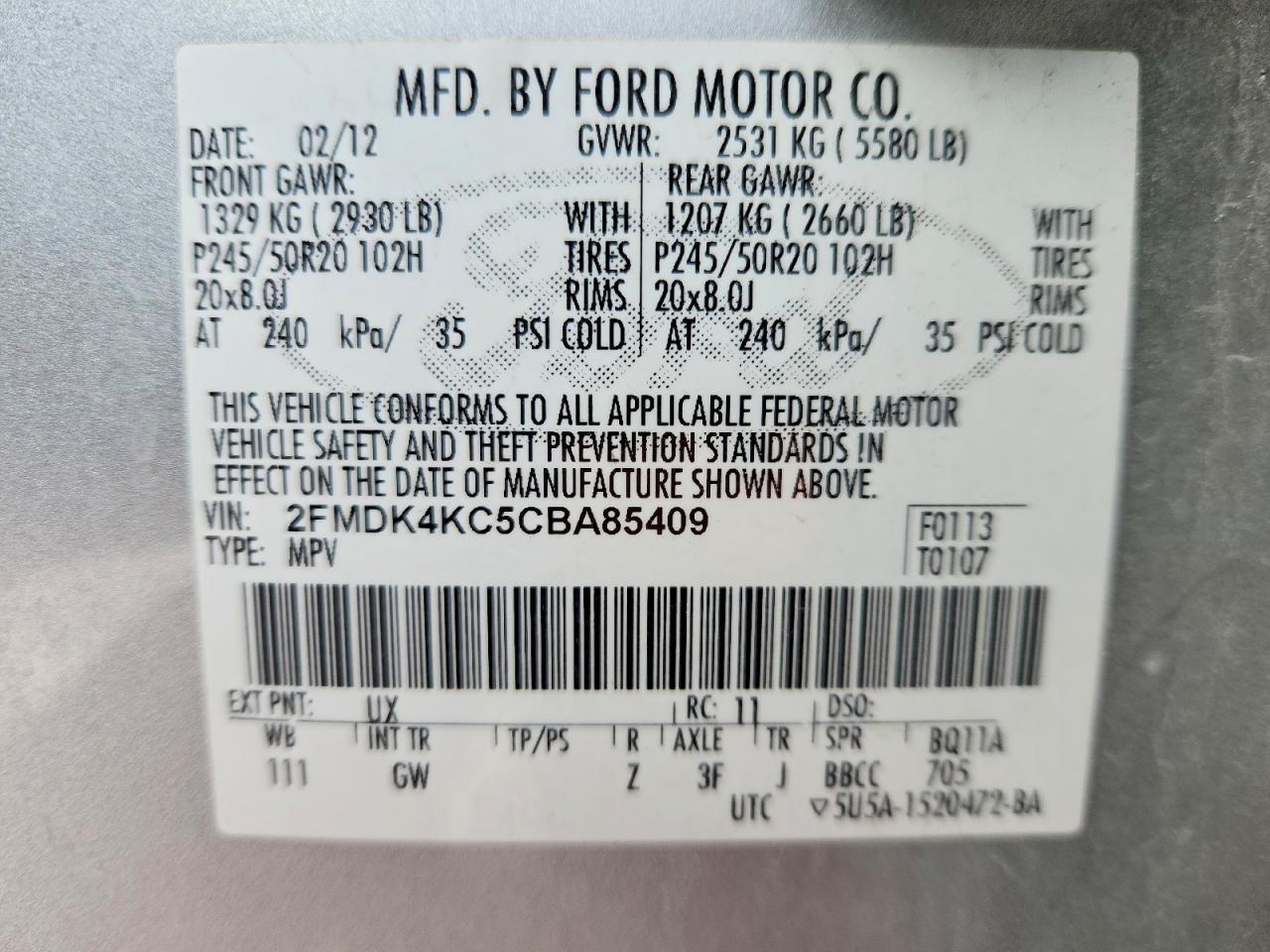 2012 FORD EDGE photo 40