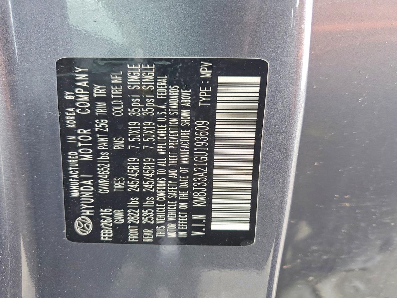 2016 HYUNDAI TUCSON LIMITED photo 25