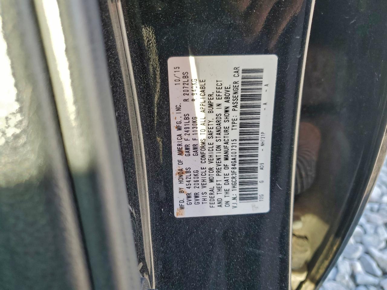 2016 HONDA ACCORD EXL photo 37