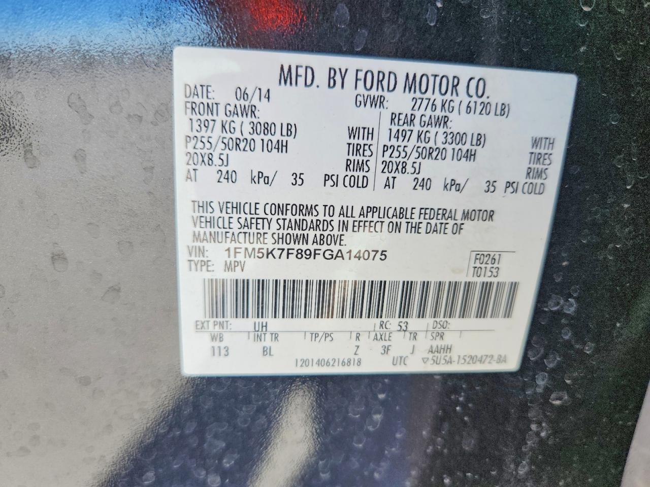 2015 FORD EXPLORER LIMITED photo 40
