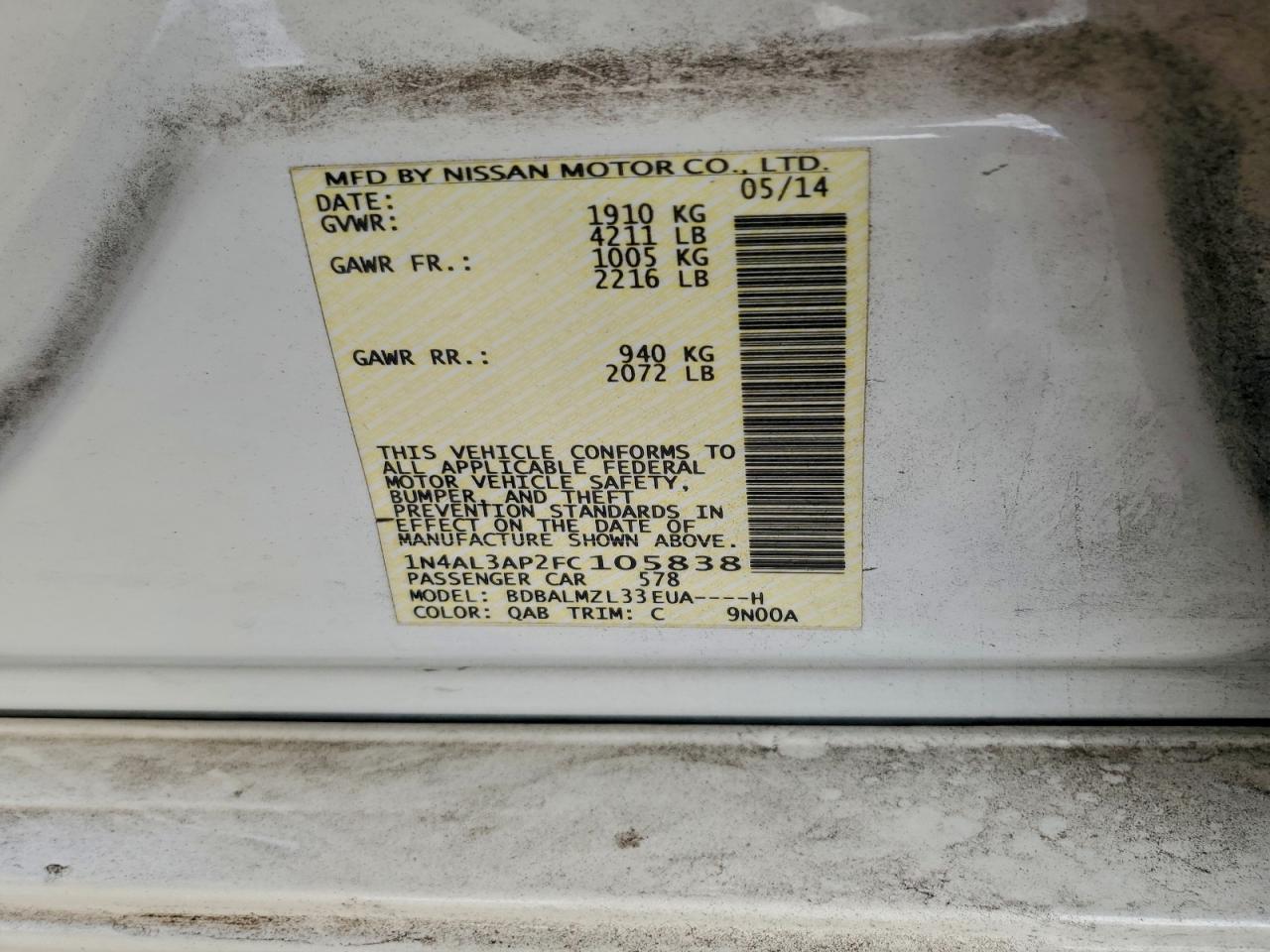 2015 NISSAN ALTIMA 2.5 photo 23