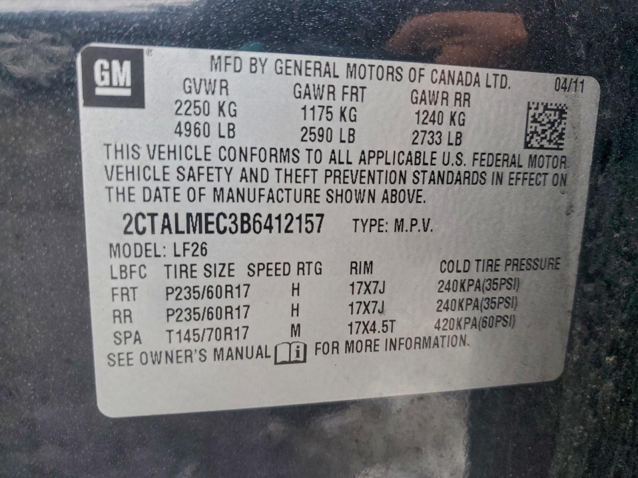 2011 GMC TERRAIN SLE photo 13