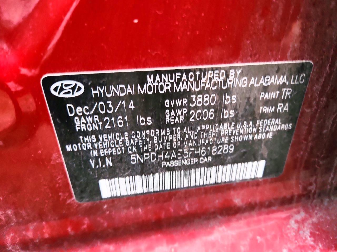 2015 HYUNDAI ELANTRA SE photo 12