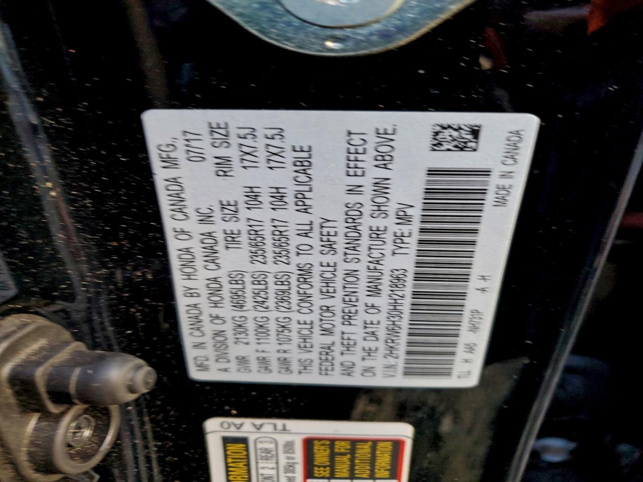 2017 HONDA CR-V LX photo 25