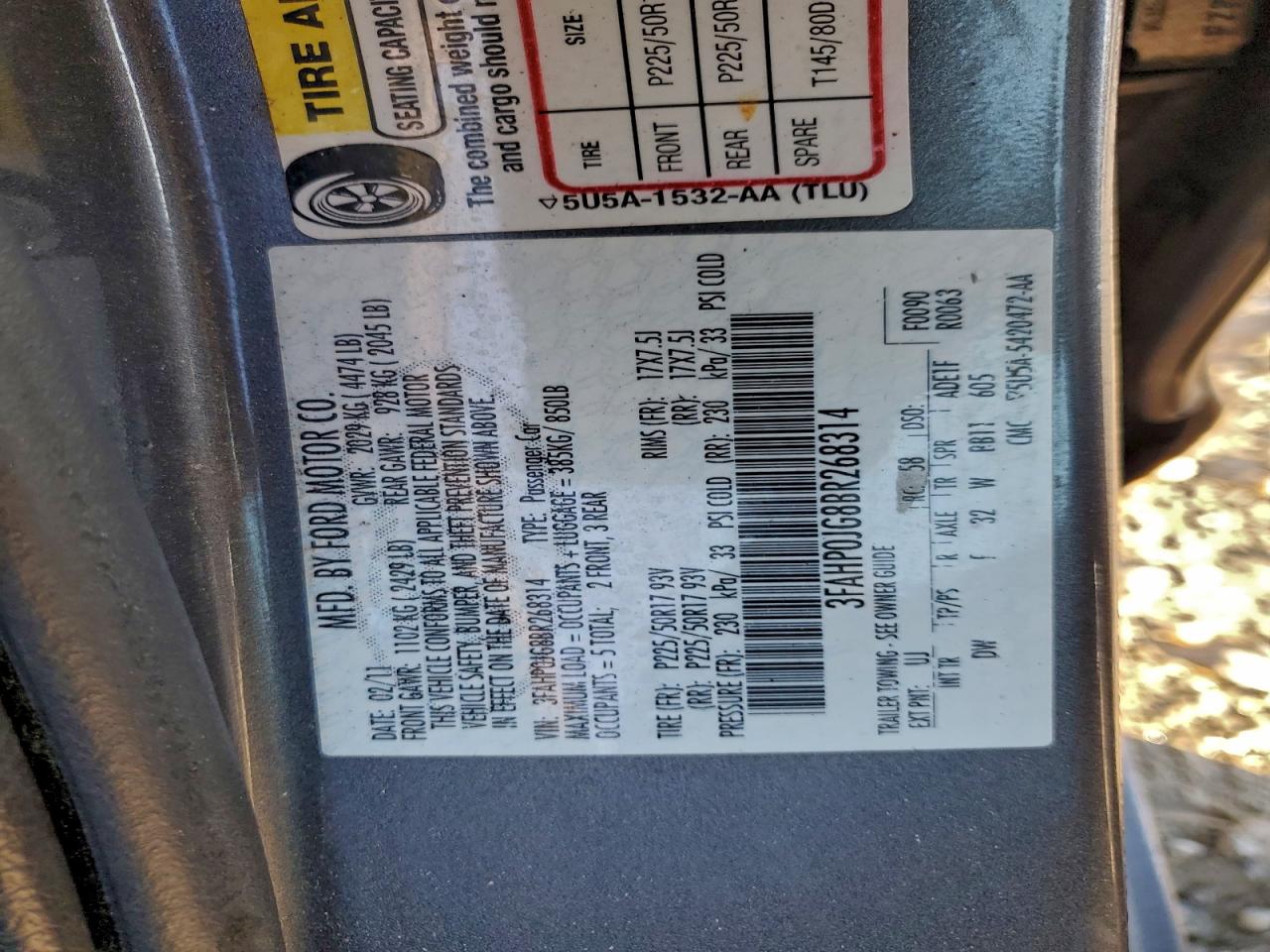 2011 FORD FUSION SEL photo 23