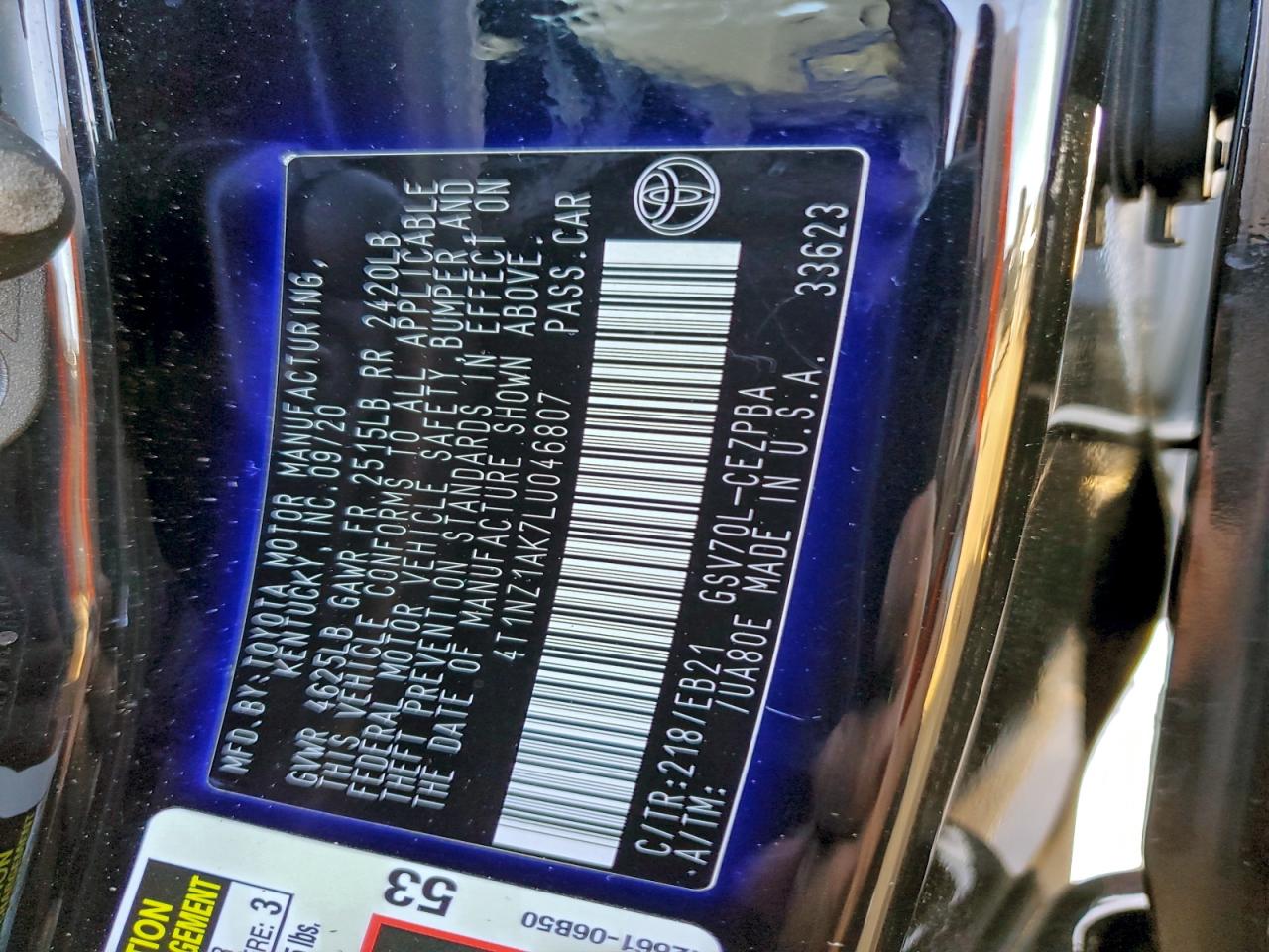 2020 TOYOTA CAMRY TRD photo 12