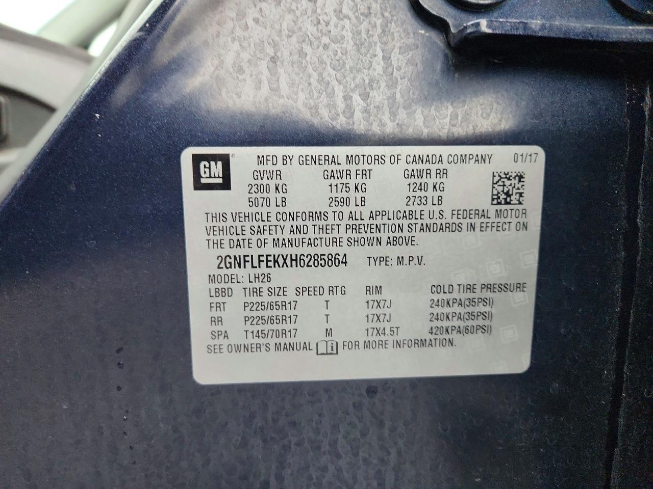 2017 CHEVROLET EQUINOX LT photo 37