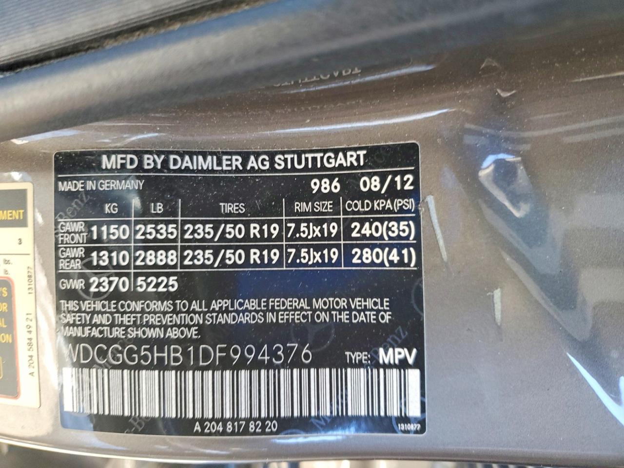 2013 MERCEDES-BENZ GLK 350 photo 14