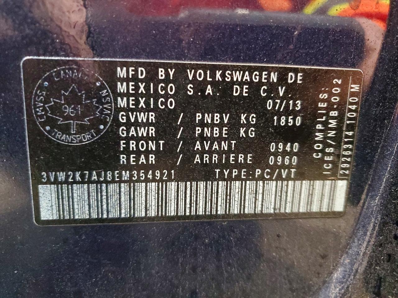 2014 VOLKSWAGEN JETTA BASE photo 12
