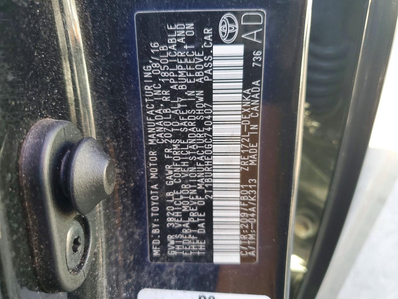 2016 TOYOTA COROLLA LE photo 23
