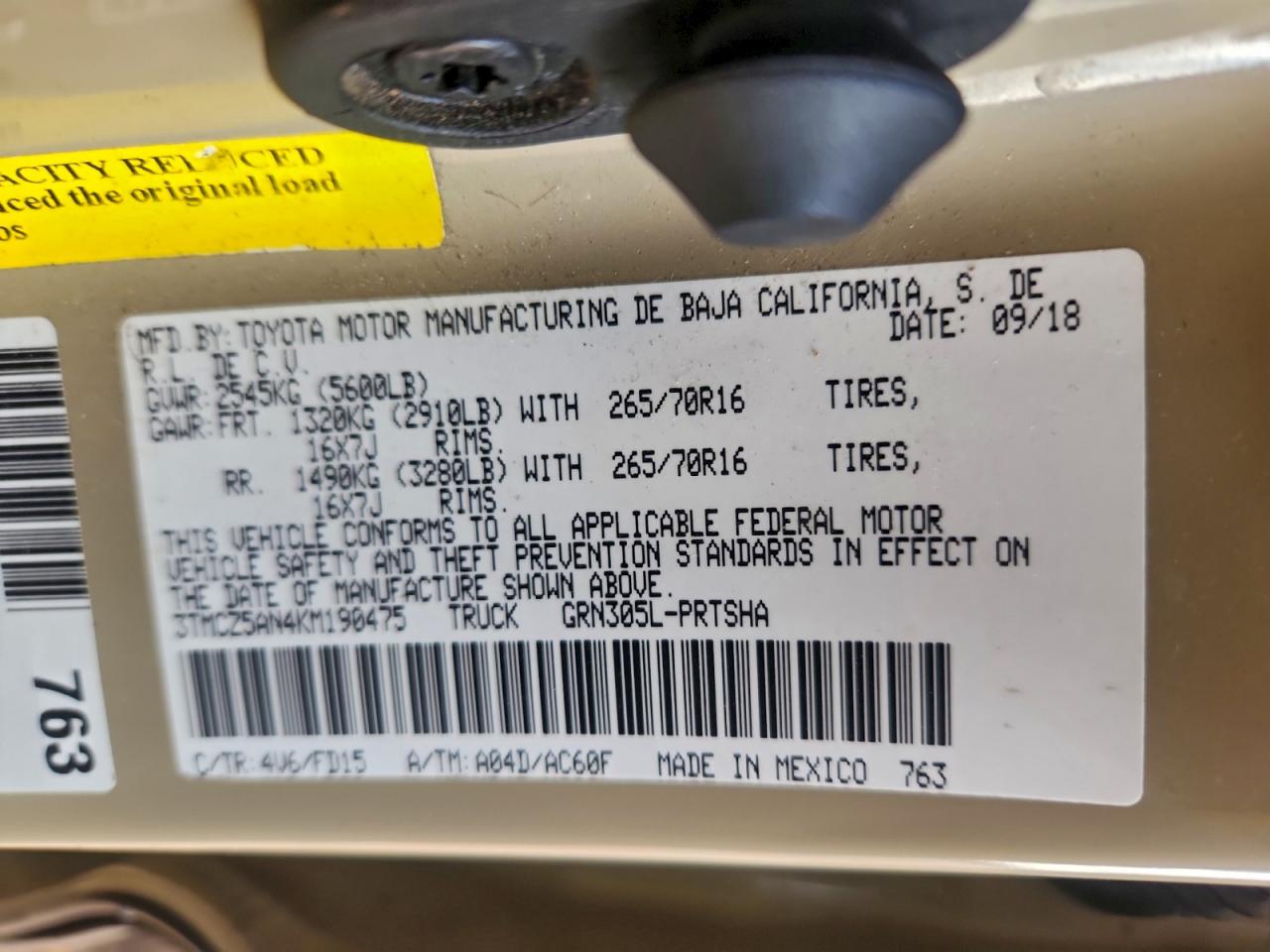 2019 TOYOTA TACOMA DOUBLE CAB photo 12