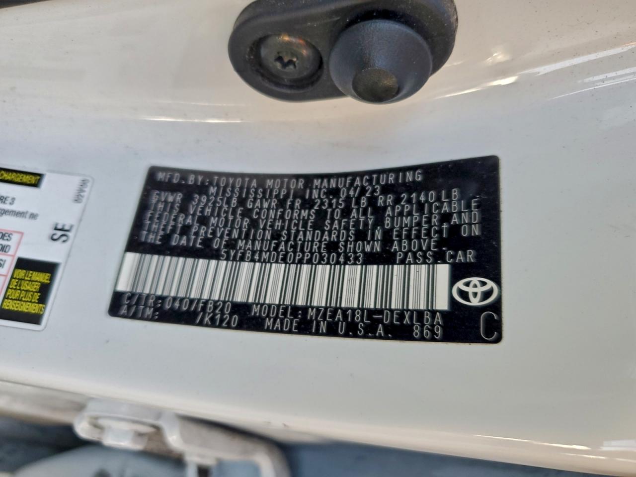 2023 TOYOTA COROLLA LE photo 34