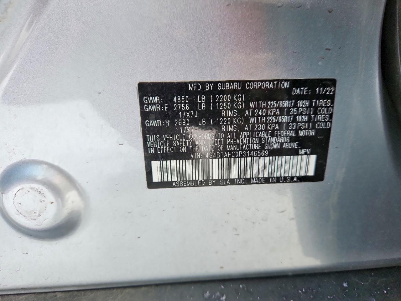 2023 SUBARU OUTBACK PREMIUM photo 37