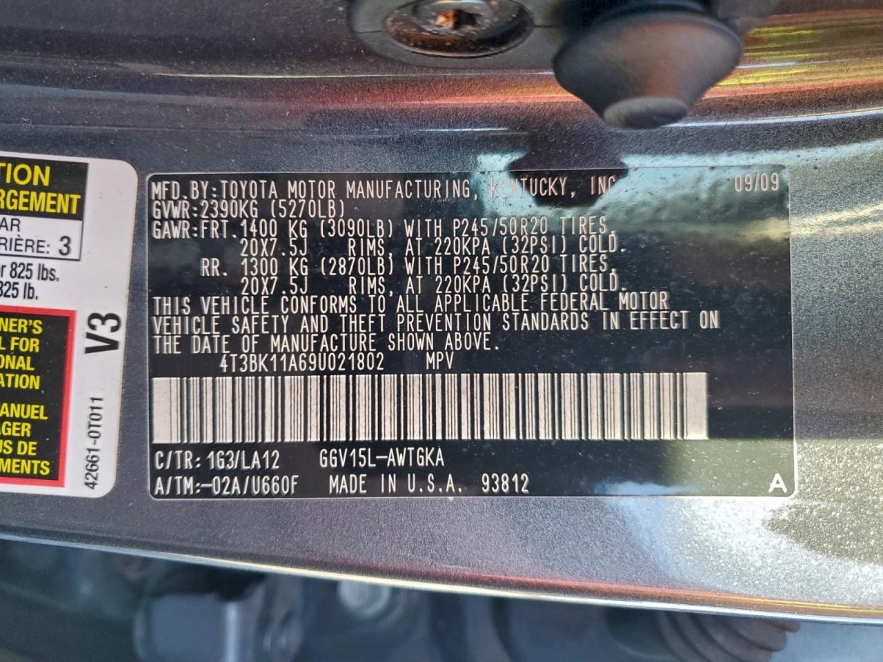2009 TOYOTA VENZA photo 12