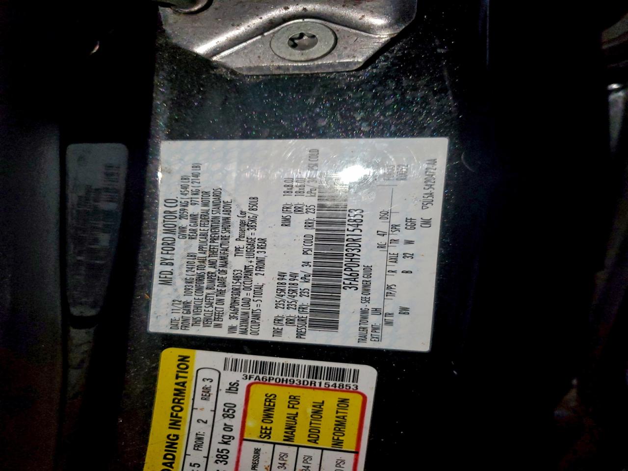 2013 FORD FUSION SE photo 13