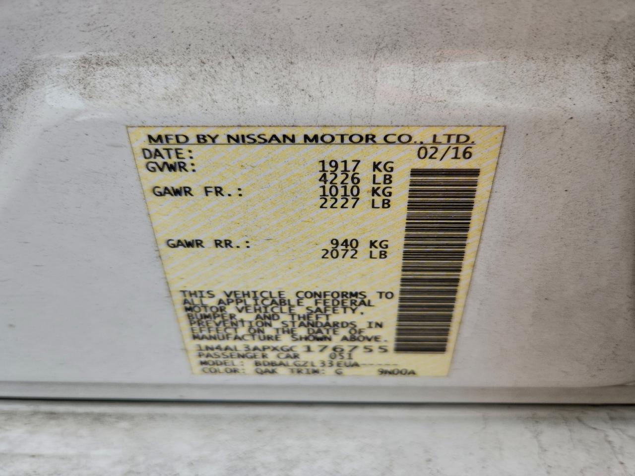 2016 NISSAN ALTIMA 2.5 photo 23