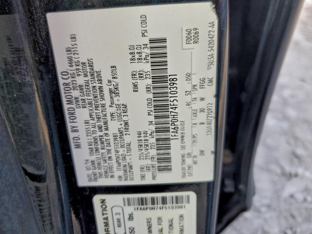 2015 FORD FUSION SE photo 12